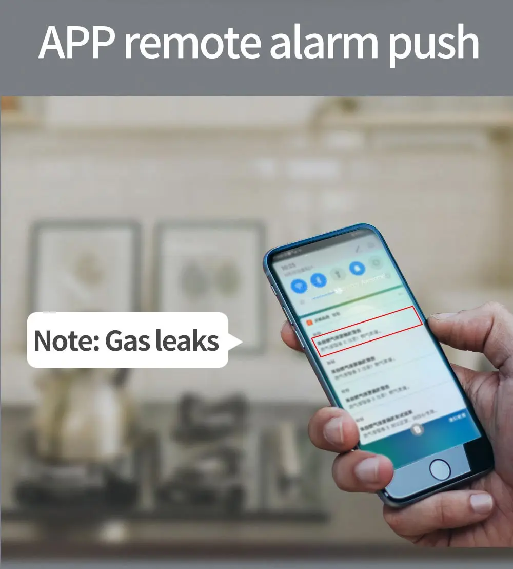 Home Kitchen Cooking WiFi Connection LPG LNG Natural Gas Leak Alarm Gas Leakage Sensor with Tuya Smart Life App Control