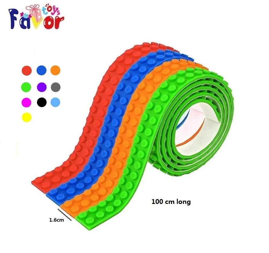 DIY Building Block Baseplate Connecting Classical Blocks Building Bricks 4pcs of 32x32 dots with 4pcs of Rubber Tape