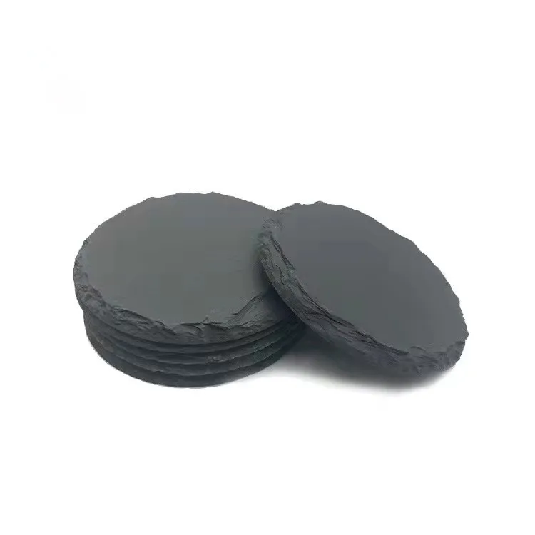 travertine Round slate coasters gem Circle stone coaster crystal stone coaster Beer Coffee Bar Tea Cup Mat