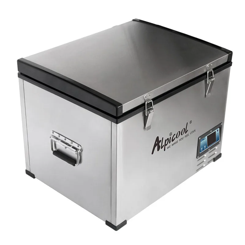 Portable Freezer BD45 45 Liters DC 12V 24V Car Refrigerator With Stainless Steel Case