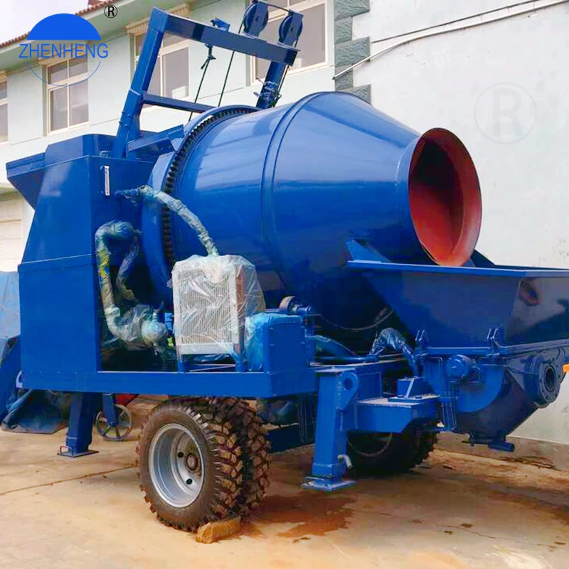 Trailer 40M3/H Reach Vertical 150M Mixture Concrete Mixer Pump Manufacture 40 M3 Diesel Mini Concrete Mixer Pump In Canada