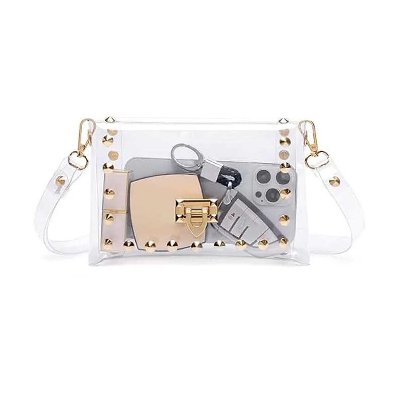Women Clear Crossbody Bag Cute Sports Concert Party Present Clear Purse  Events Stadium Approved Clear PVC Clear Crossbody Bag