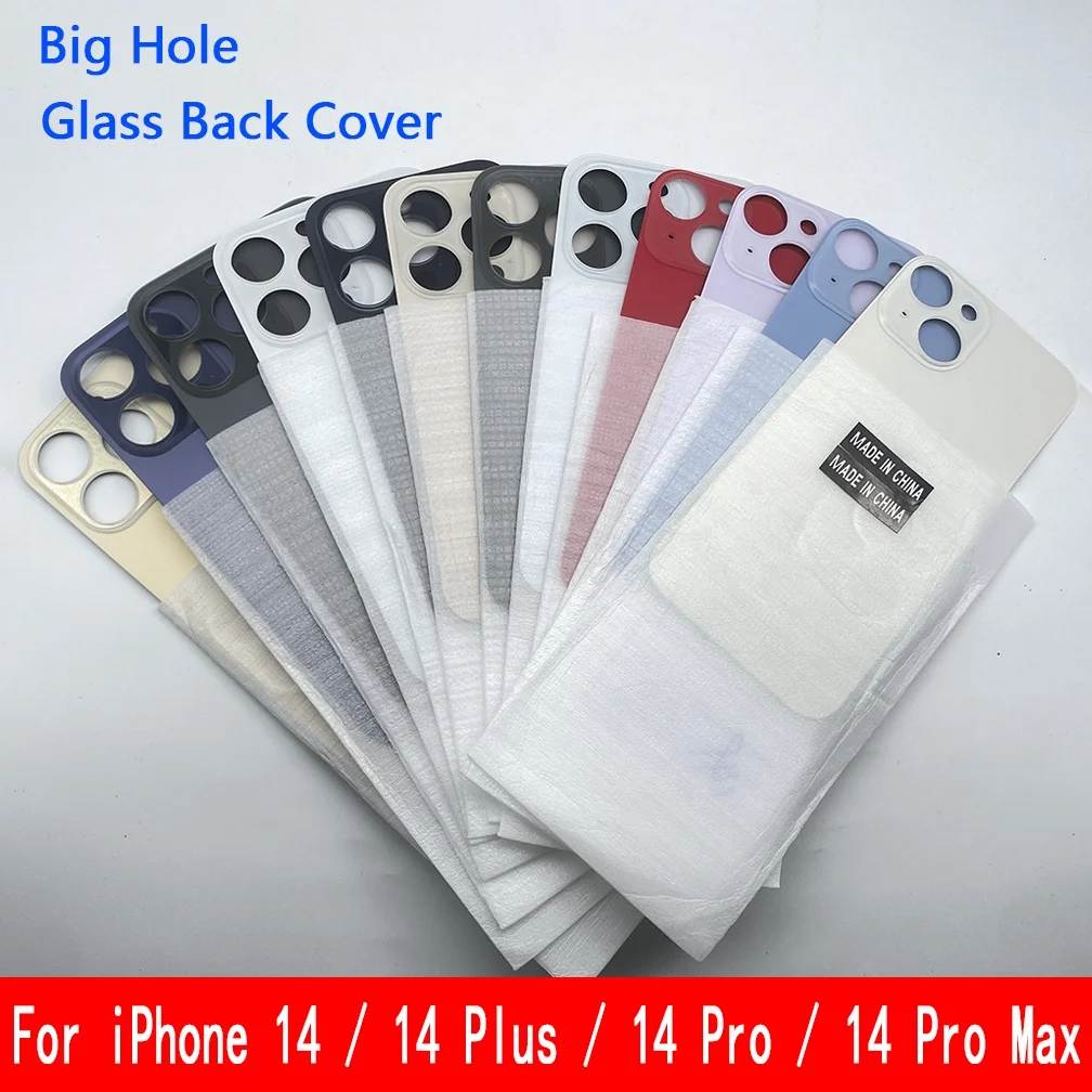 Back Glass Battery Cover Rear Door Housing Case With Big Hole Replacement For iPhone 11 12 13 14 15 Pro Max 12 13 14 mini Plus