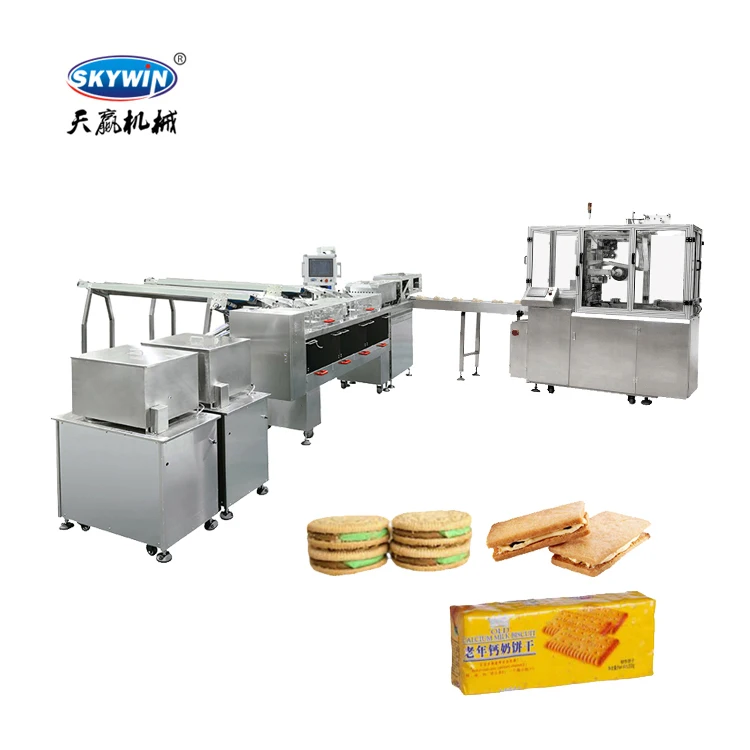 Машина для изготовления сэндвичей Skywin крема и печенья с конвертом упаковочная машина пластиковой пленки X-fold