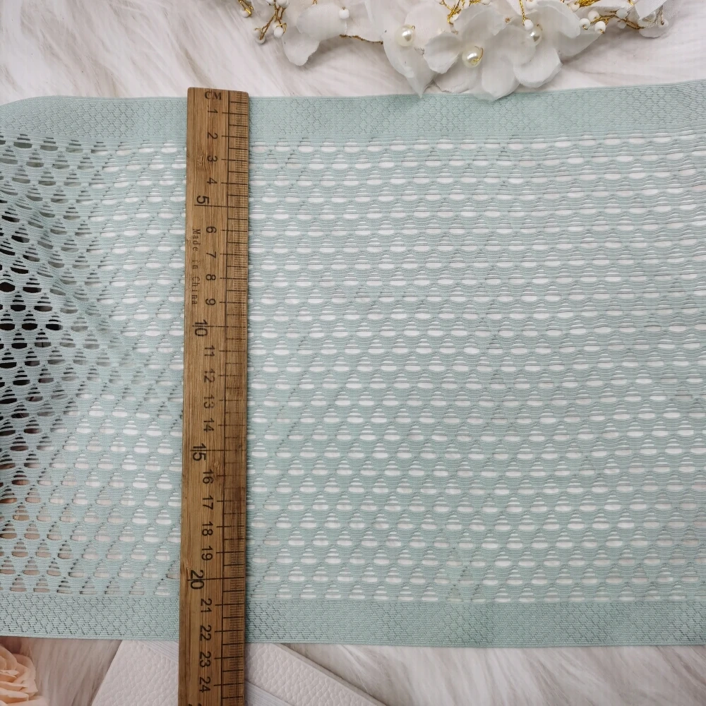 Molandi Color 23CM Soft Nylon Spandex Elastic Lace Knitted Geometric Mesh Pattern Fabric for Dresses Underwear Clothing Home