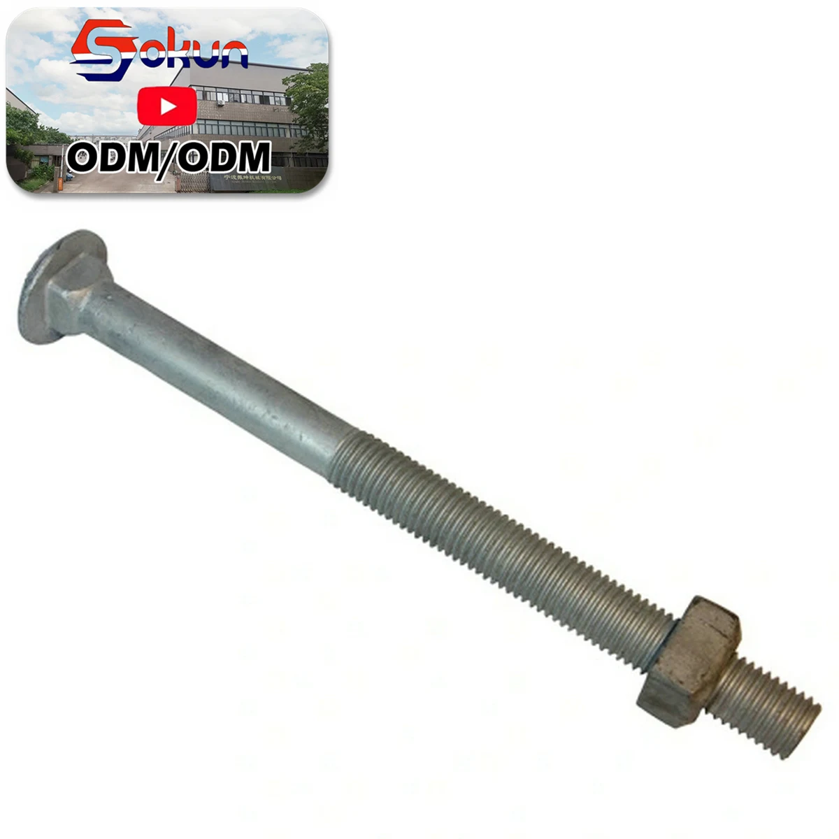 Din Standard High-Strength Zinc-Coated M10 x 120mm Hex Bolt for Agricultural Machinery
