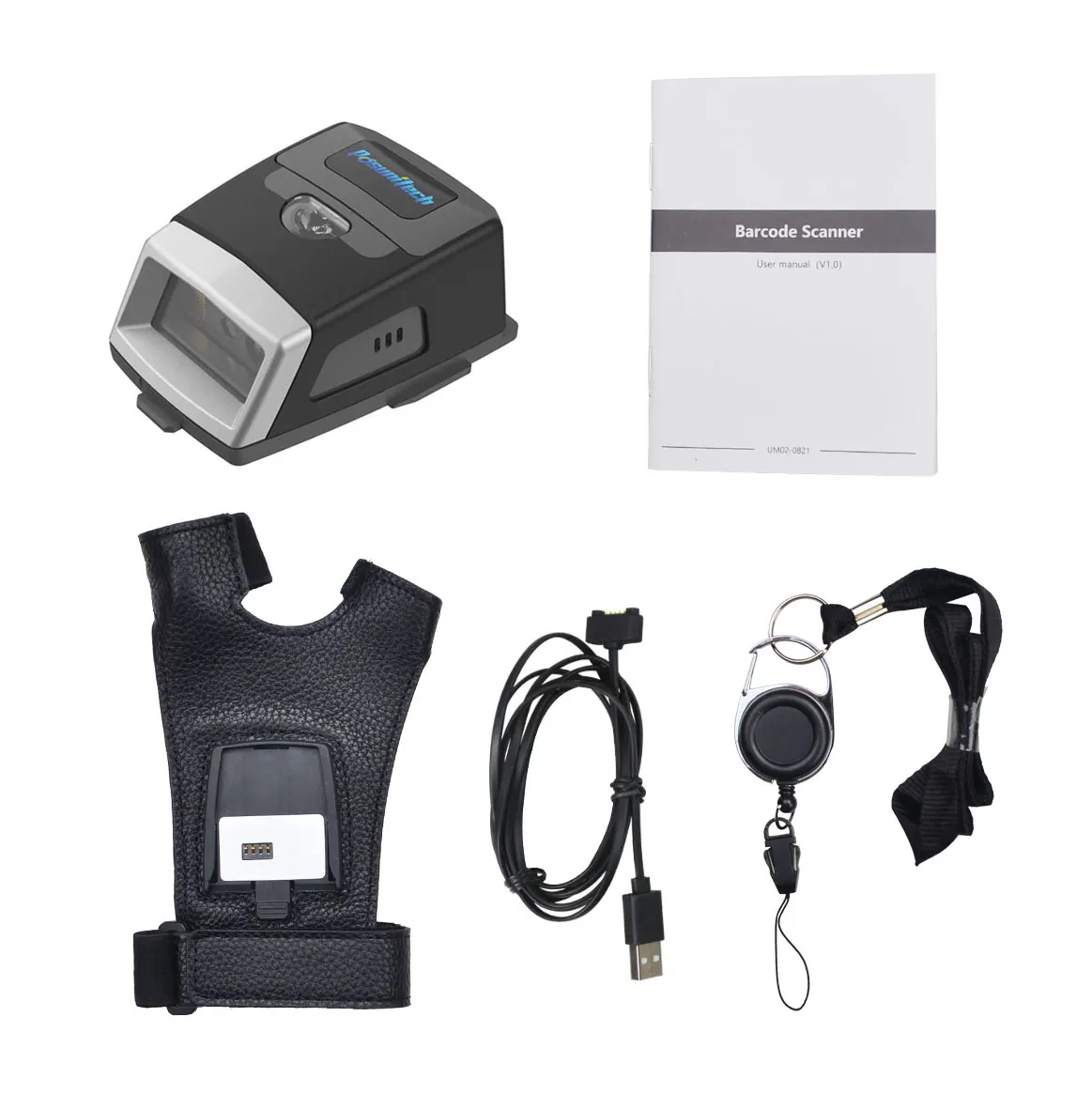 Effon GS02 1D2D Touch Scan NFC Wearable Smart Trigger Portable Glove Barcode Scanner with Zebra SE4107 for Warehouse Use.