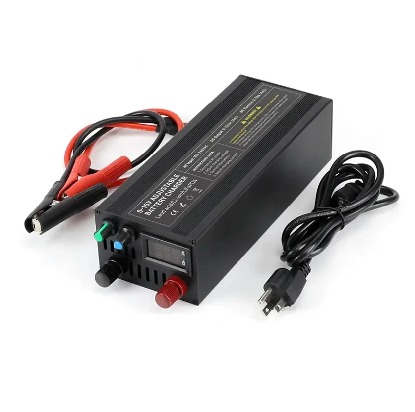Battery charger 12.6V 14.6V 50A Adjustable Voltage and Current Portable Power Adapter for li ion lifepo4 Lead Acid battery