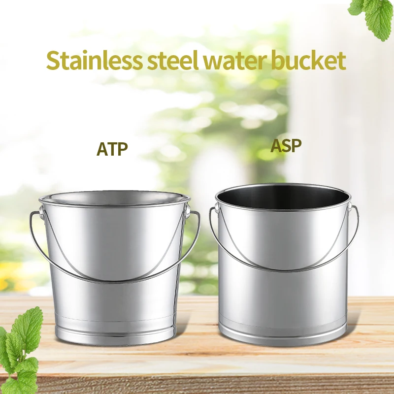 Hot sales stainless steel 2 gallon water bucket pail water storage bucket for camping hiking home and kitchen