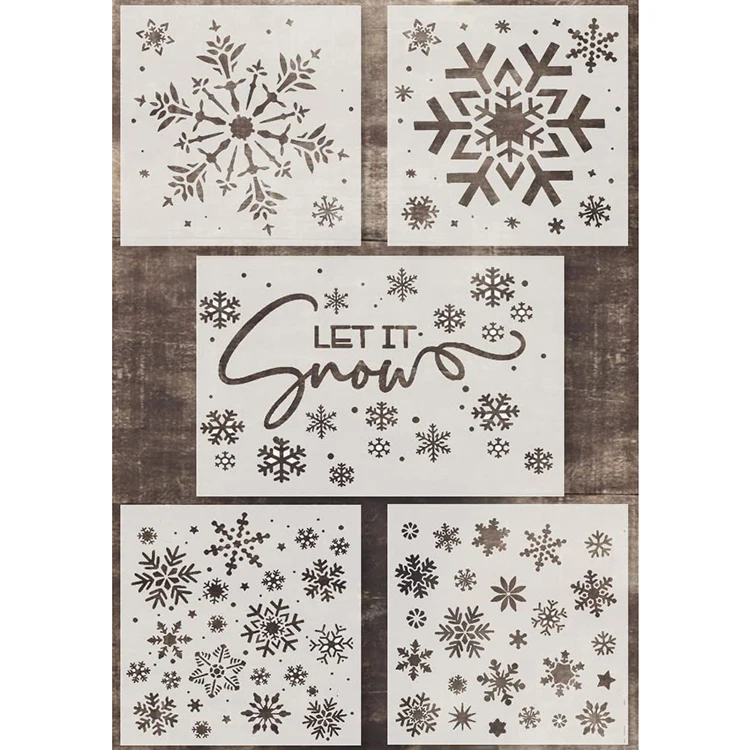 Оптовая продажа, набор пластиковых трафаретов для лазерной резки, рекламные рождественские трафареты, индивидуальные шаблоны