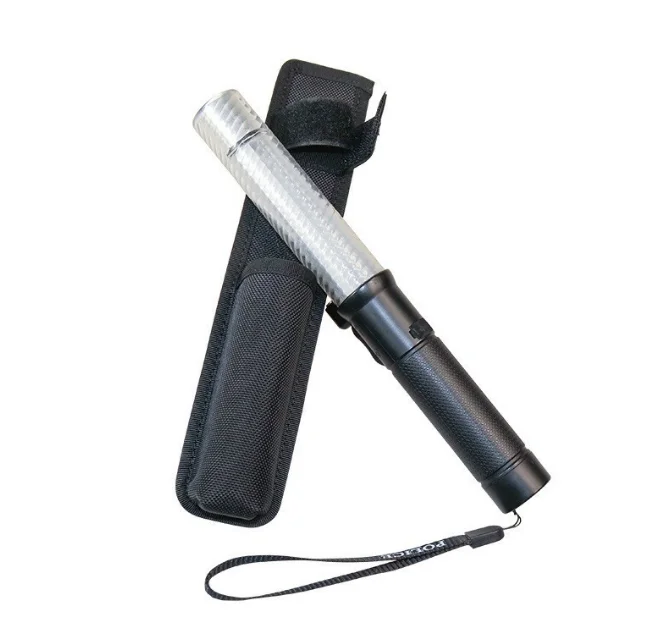 Custom high quality traffic baton stick rod with speaker electronic whistle rechargeable traffic wand