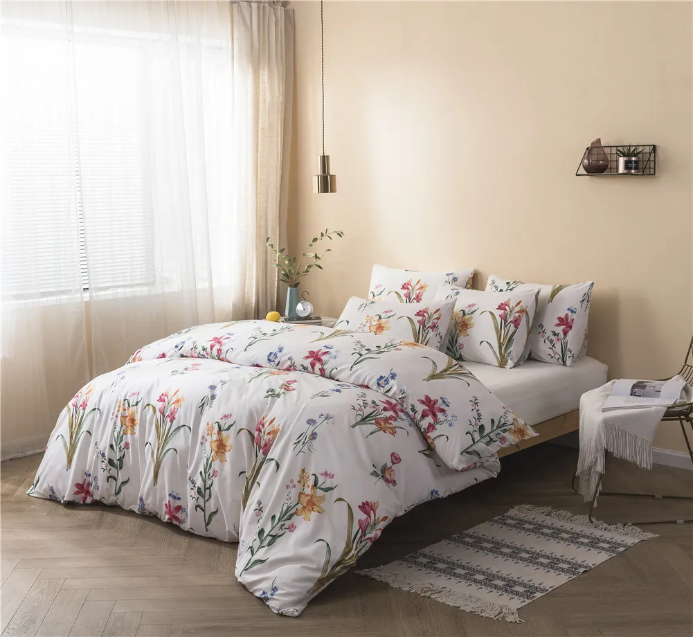 
Amazon hot wedding bedding set china style bed sheets luxury flower pattern bedding set duvet cover set bedding european size 