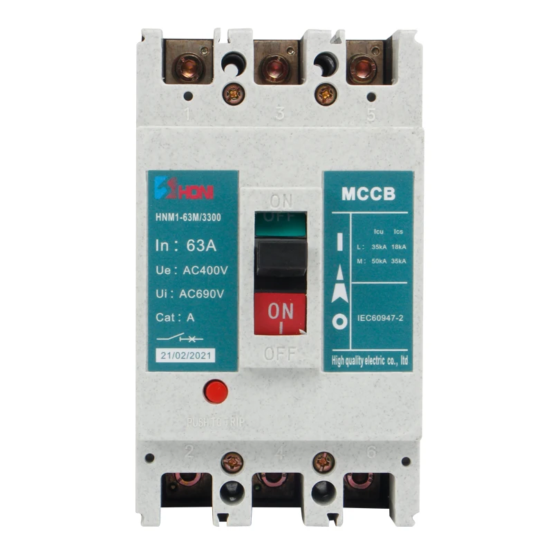 6A 10A 16A 20A 25A 32A 40A 50A 63A CM1-63L/3300 3P low price safety industrial  ac type MCCB circuit breaker
