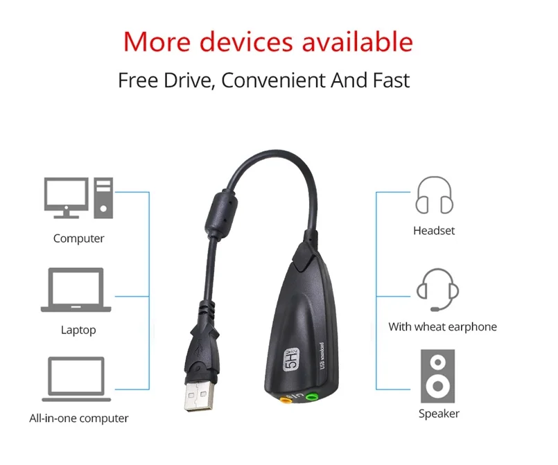  5H V2 USB 71 канальный Звуковой адаптер cm108 отдельная внешняя звуковая карта 7