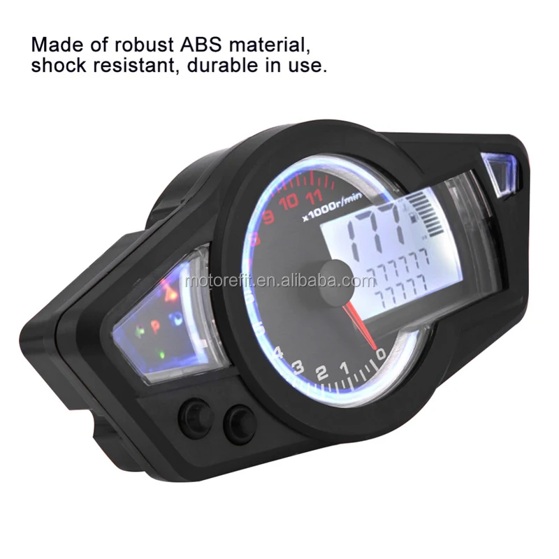 Motorefit Motorcycle LCD Speedometer Motorcycle Digital Odometer Speedometer Tachometer Fit for 2&4 Cylinders