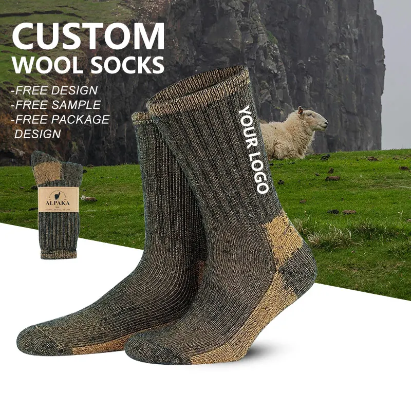 Manufacturers wholesale custom winter thermal series thick warm cushioned wool socks unisex