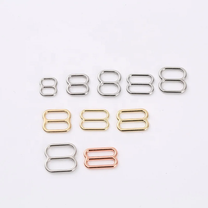 Eco-friendly Hanging Plating Rose Gold Alloyed Bra Sliders Rings Bra Straps Adjusters Manufacturer For Underwear