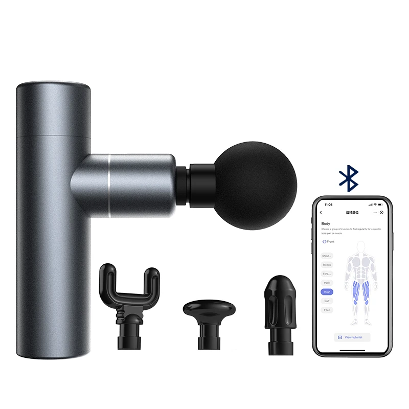 Хит продаж ручной 7 мм амплитудный мини-массажный пистолет с Bluetooth подключением умный массажный