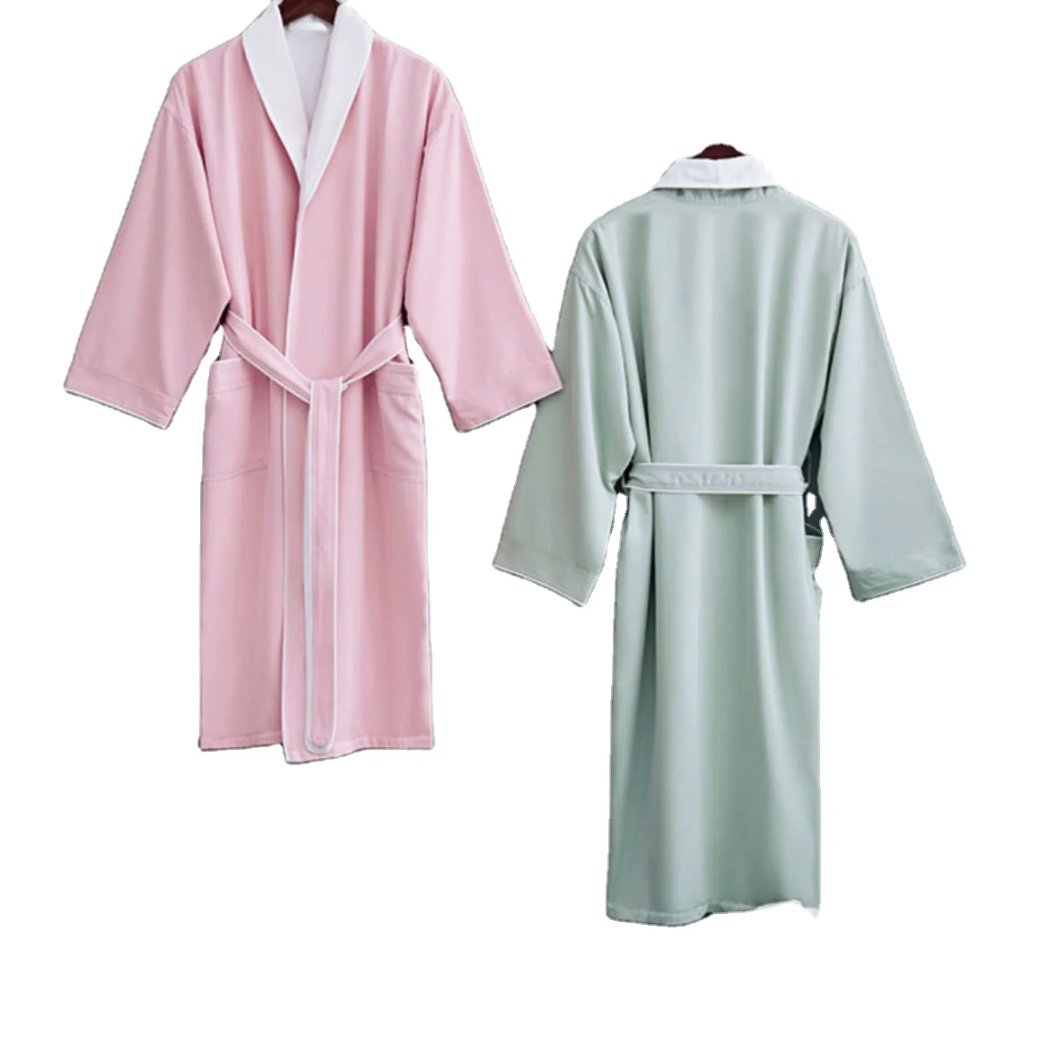 Great Quality Custom Size Gabardine Unisex Microfiber Silk Satin Hotel Home Bath Robe
