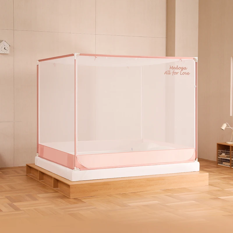 Medoga Factory Wholesale Best Tent Net With Iron Frame Square Supports Bed Canopy Mosquito Net For Bed