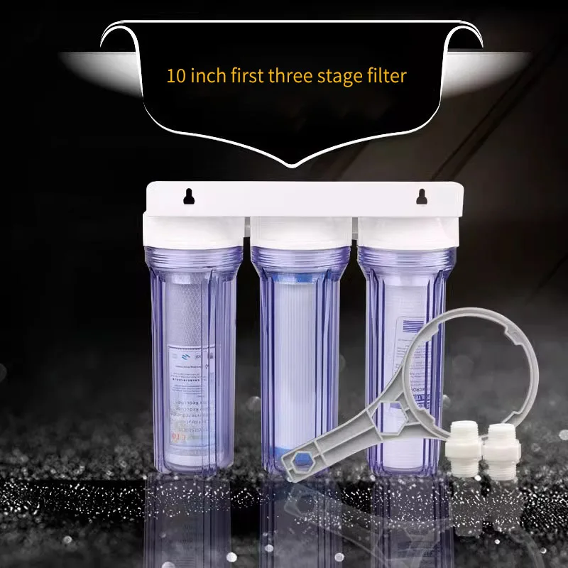 Transparent 10 inch 3 Stage Counter Top Wall Mounting Under sink Water Filter With Purification Cartridge