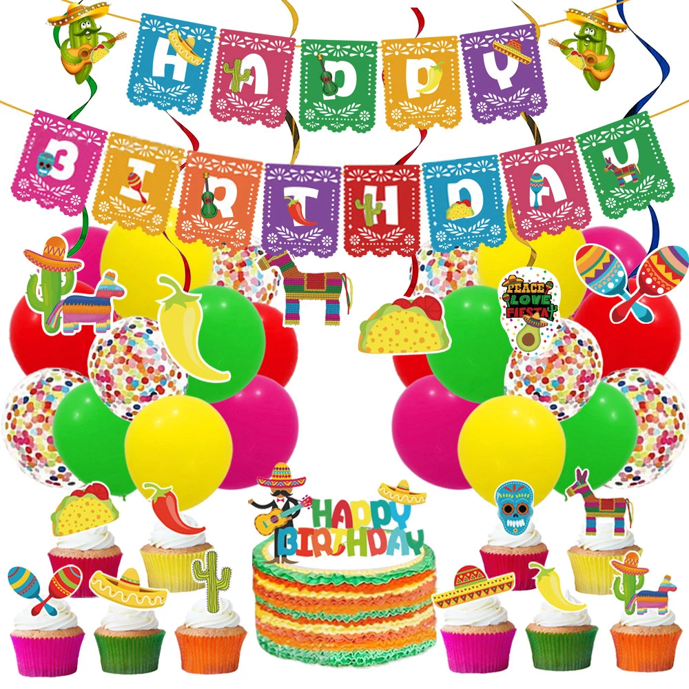 Partycool Colorful Bright Day Of The Dead Dia De Muertos Children Baby Shower Mexican Fiesta Theme Happy Birthday Party Decor