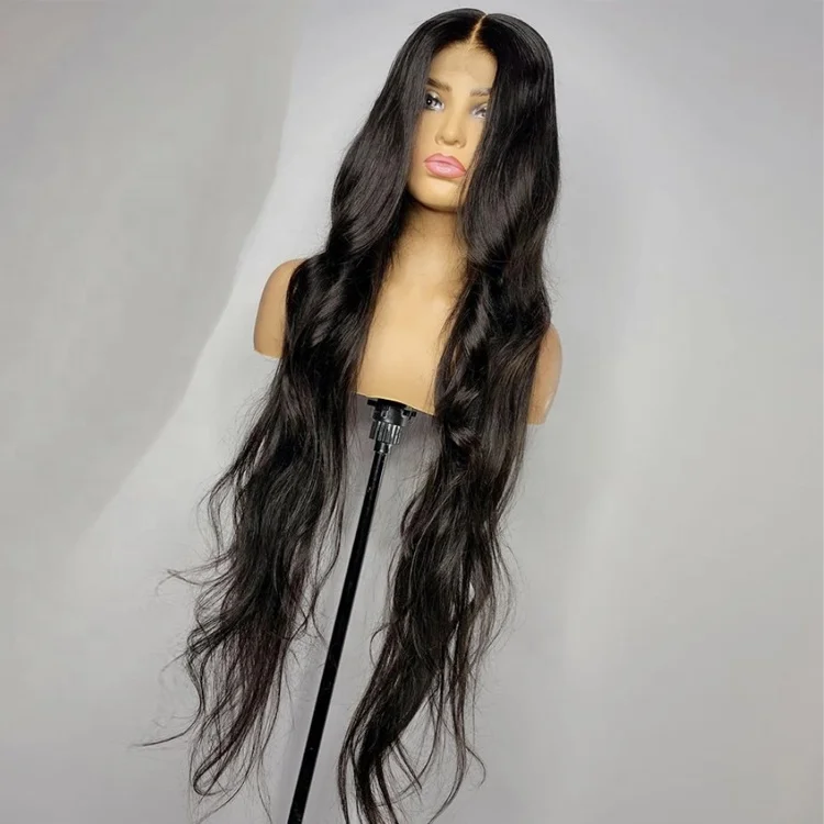 34 Inch 40 Inch Long Hair Body Wave Wig Natural Hair Color Virgin Human hair 13*4  Lace Front Wigs for Black Women