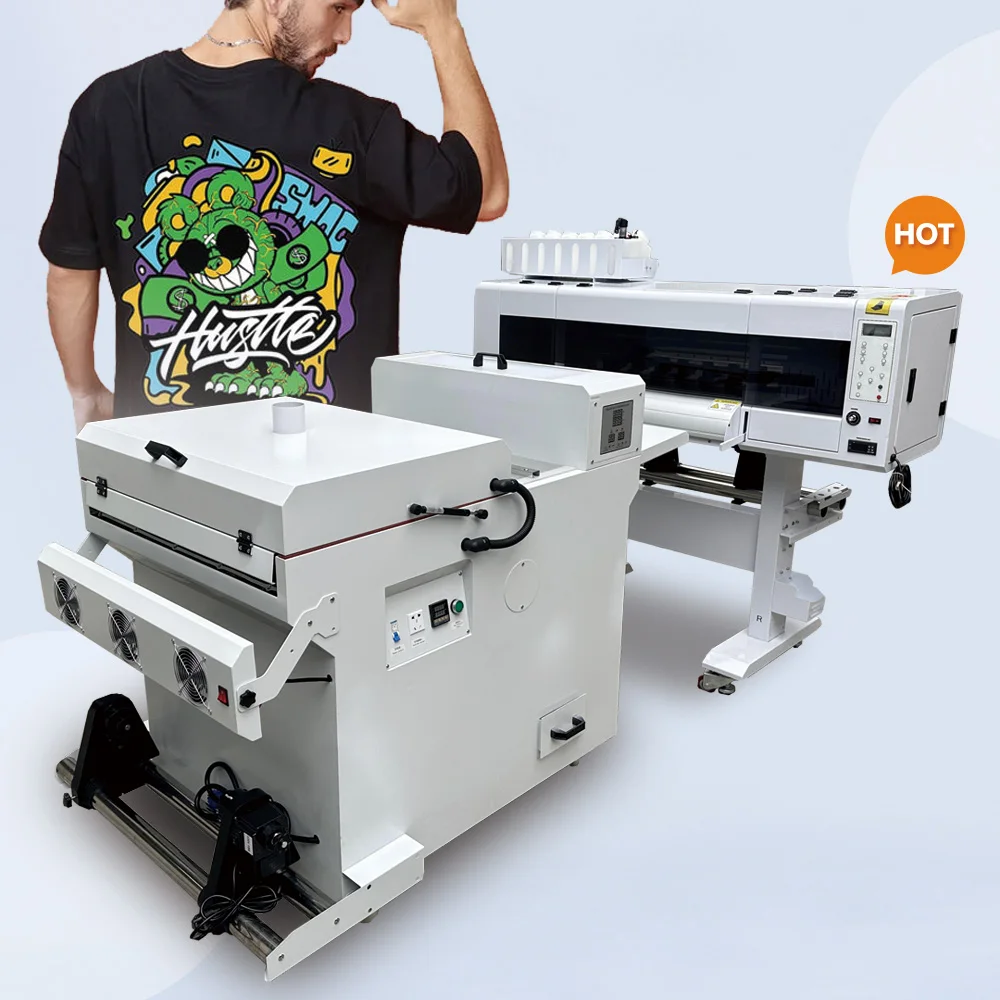 JC PRINT 2024 NEW 24 inch 60cm Dual XP600 I3200 Digital Inkjet Printing Pet Film dtf printer t-shirt printing machine