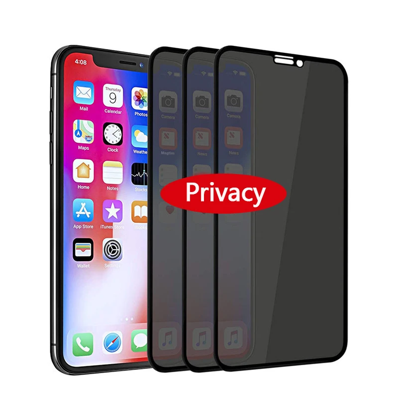 Privacy 9D Full Screen Protection High Hardness Privacy Screen Protector Tempered Glass For iPhone Screen Protector