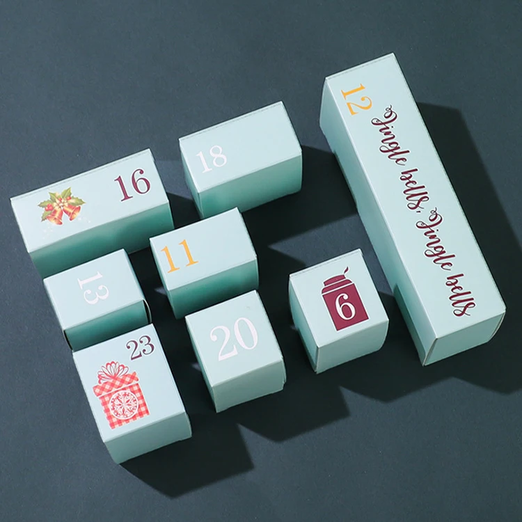 Factory Wholesale Christmas Luxury Advent Calendar Packaging Box Chocolate Advent Calendar Cardboard Box