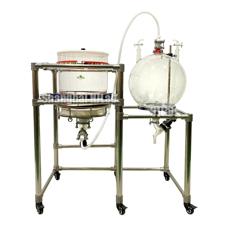 Pilot Plant Chemical Nutsche Filtering Glass Reactor for Filtration Washing Coprecipitation and Solid Phase Peptide Synthesis