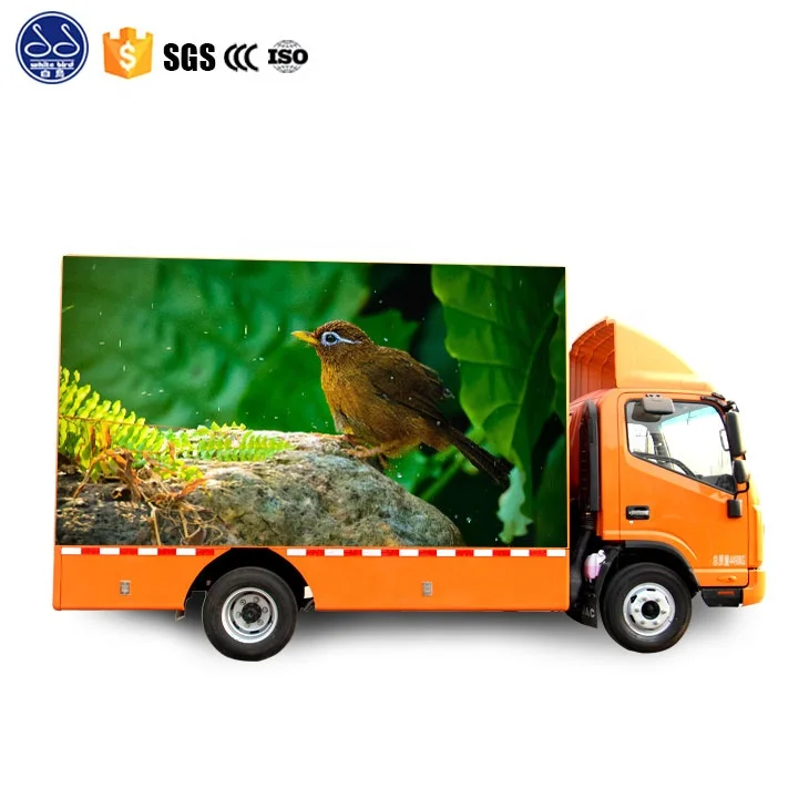 Outdoor full color screen 3 sides p6 stage mobile advertising led van and truck price mobile static billboard trucks for sale