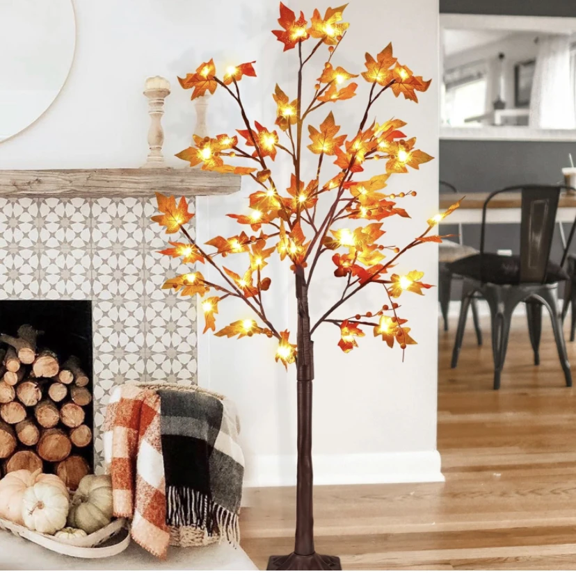 New Arrival Led Lighted Maple Tree   4 Ft Lighted  Artificial Tree For  Thanksgiving Harvest Fall Festival Halloween  Decoration