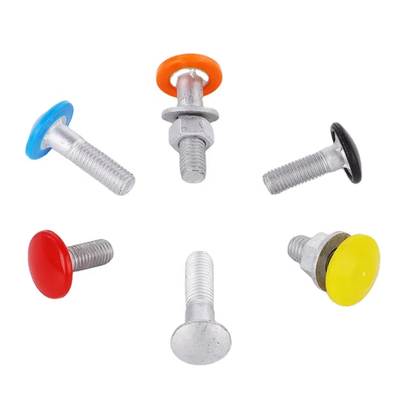 Plastic Capped Fin Neck Hot Dip Galvanized Tank Bolts Silo Bolts Dacromet coating with Hex Nut USS washer