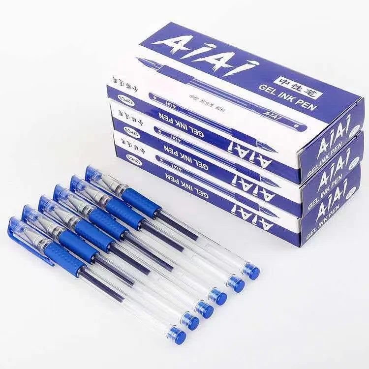 12pcs/box European standard Gel pen carbon signature pen Office stationery neutral gel pen