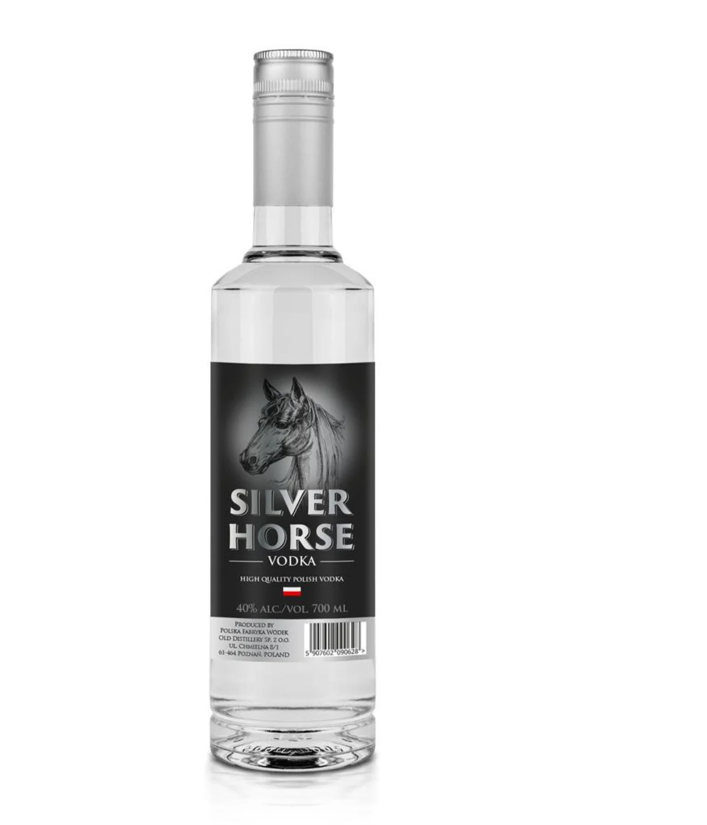 Polish Silver Horse vodka custom glass bottles packaged vodka flavours spirit brewing supplier