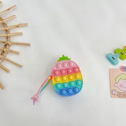 Kids Mini Bubble Sensual Silicone Wallet Fingertip Keychain Wallet Decompression Bubble Keychain Bag for Girls