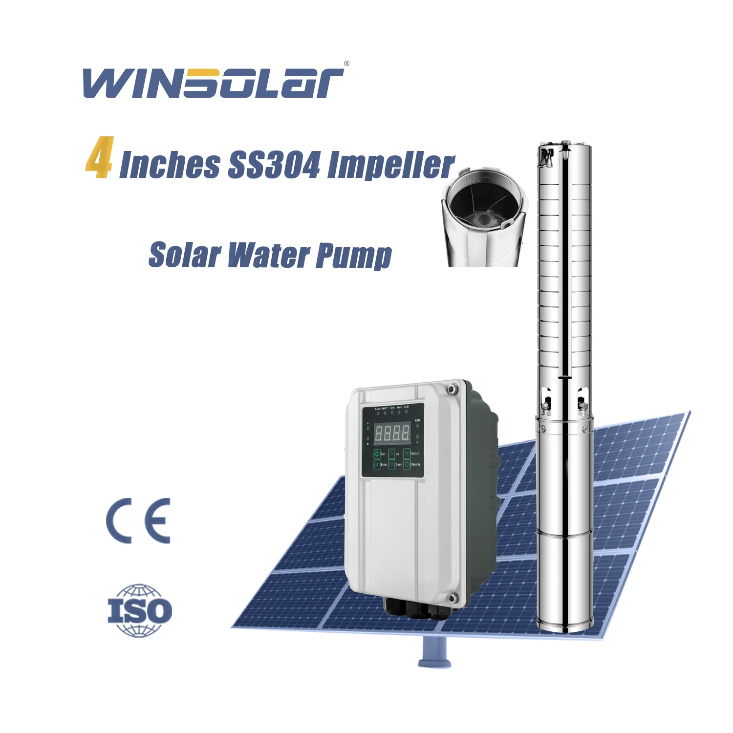 4 Inches Stainless Steel Impeller High Head DC Solar Water Submersible Pump System for Deep Well Agricultural Irrigation