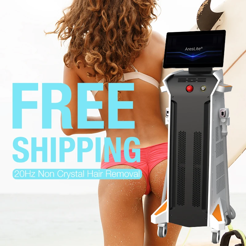 2024 Newest Non-Crystal 2000w Laser machine 2 handle 20HZ 808 Diode Laser Hair Removal