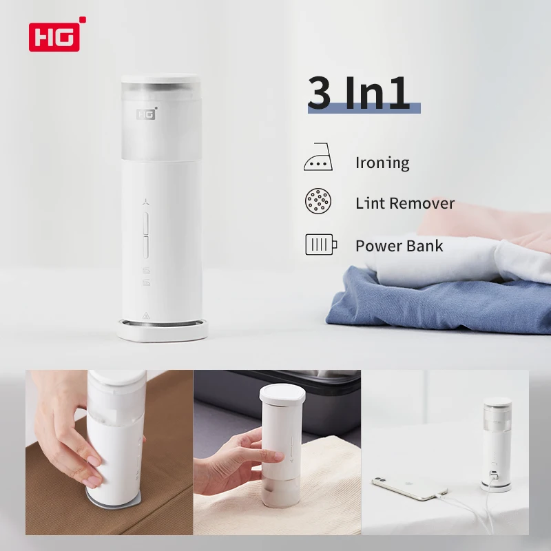 HG IF Design Award 2021 3 in 1 Multifunctional Garment Care USB Rechargeable Portable Clothes Steamer Lint Remover Power