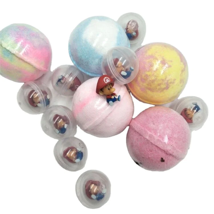 Hot Sale 140 g size Customize Color Natural Essential Oil with Fun Toys Inside Fizzy Bath Bomb for Kids