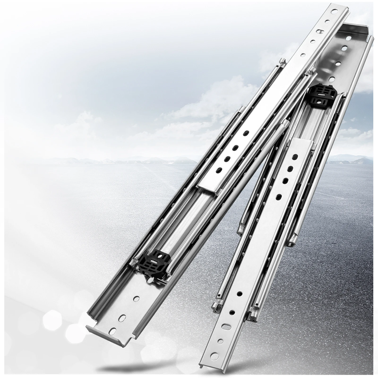 AOLISHENG Stainless Steel Ball Bearing Guides Channel Heavy Duty Drawer Slide Industrial Drawer Sliders