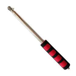 Wholesale portable colorful sponge handle telescopic flagpole, stainless steel tour guide hand adjustable flag pole