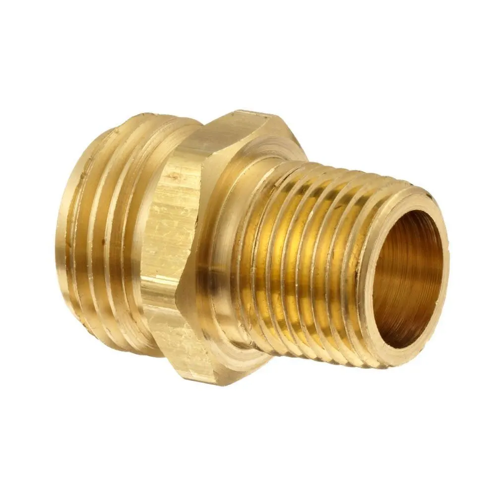 3/4-Inch Male Garden Hose Thread MGH To 1/2 NPTF Brass  Rigid Male Pipe Adapter