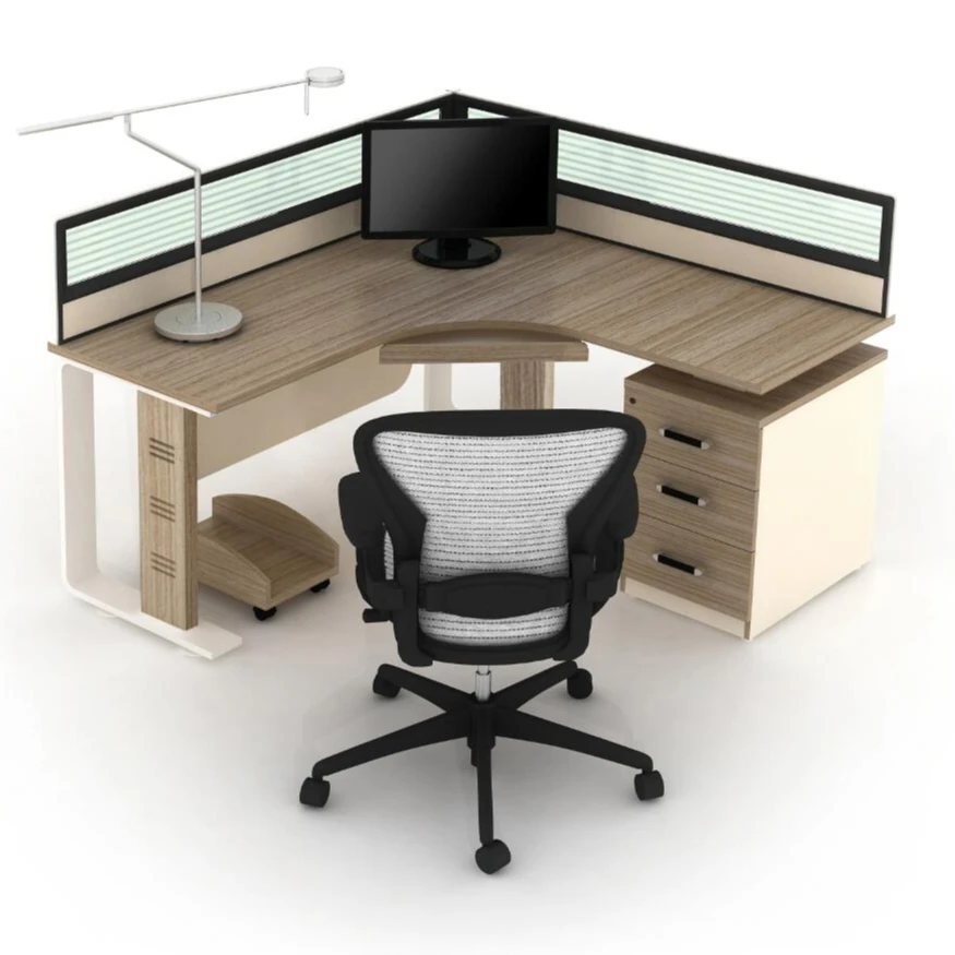 modern office furniture desk partition design minimalist l shaped wooden office table computer workstation with storage drawer
