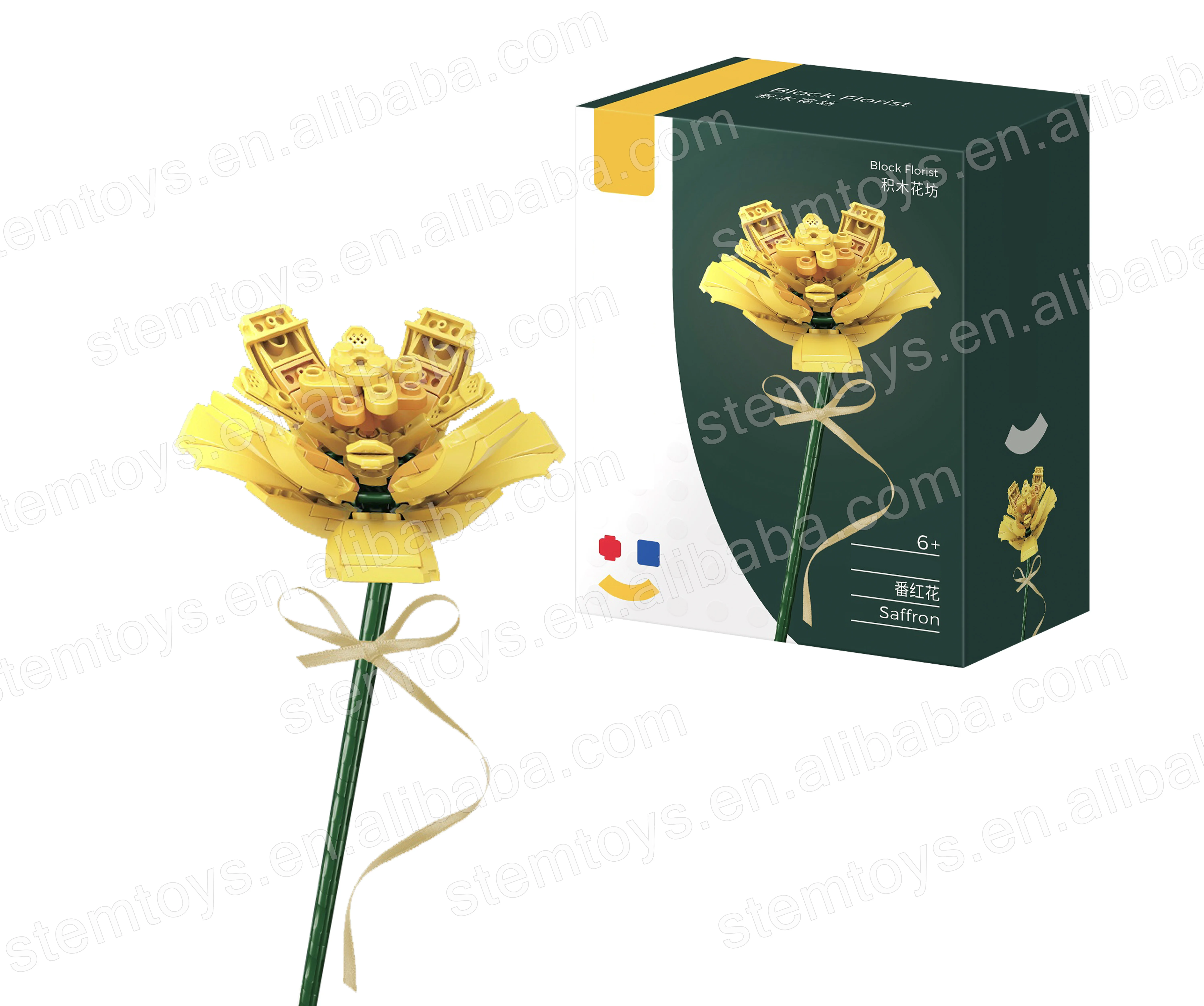 Sembo 601232 DIY Flower Bricks Saffron Educational Stem toys super grow future thinking Building Blocks Florist Gift for kid
