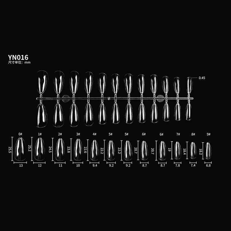 Rosalind wholesale factory price half cover 8 size short medium long french style soft extension gel nail tip for nail salon