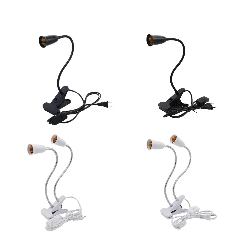 Гибкая основа для светодиодной лампы с поворотом на 360 градусов Цоколь E27 держатель выключателем ВКЛ./ВЫКЛ. штепсельная вилка стандарта США и ЕС светодиодных настольных ламп освещение книг в спальне