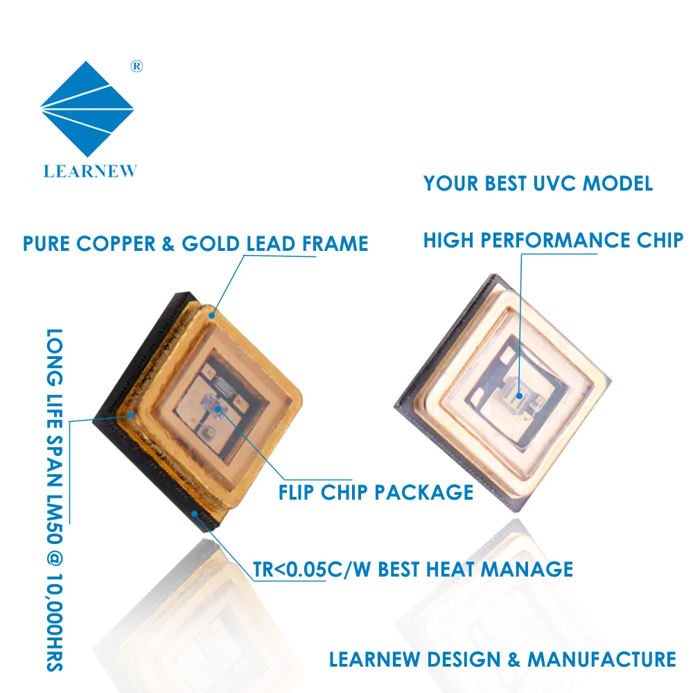 3535 SMD ALN Coppering субстраты 1 Вт 0 5 222nm 250-260nm 260-270nm 270-280nm 220-235nm UVC