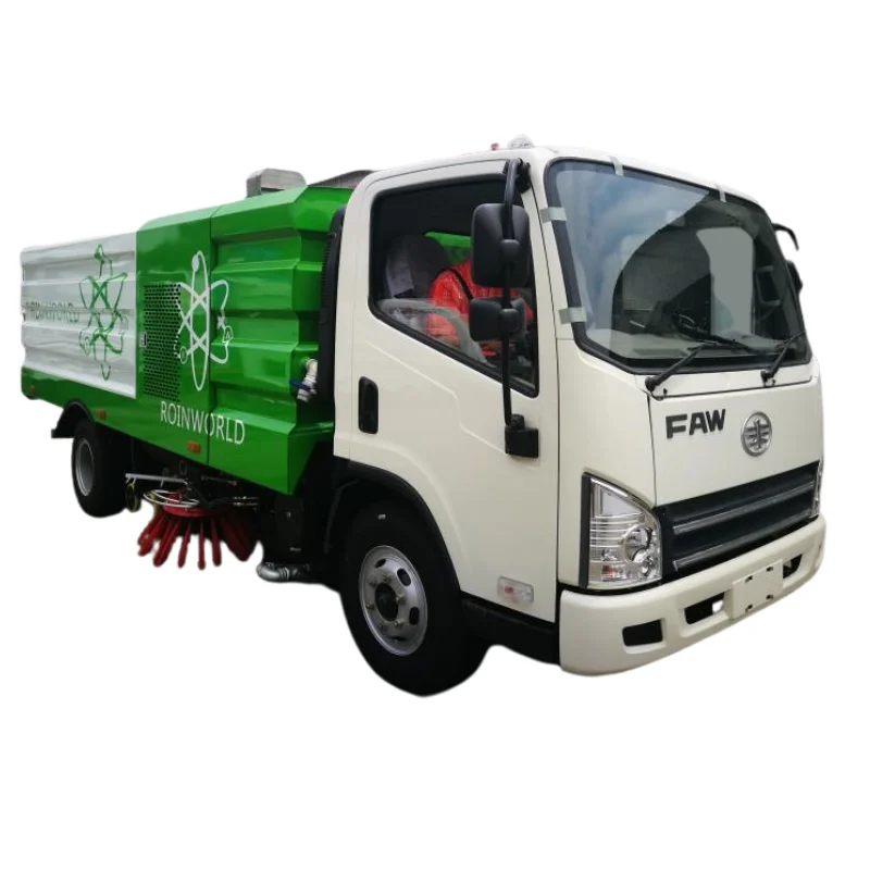 Factory sale good price FAW 4*2 RHD road sweeping and washing truck for sale new diesel 6 wheels street sweeper car price